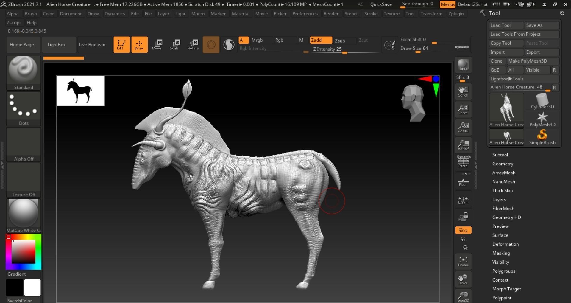 Horse Alien Creature Low-poly 3D model_20