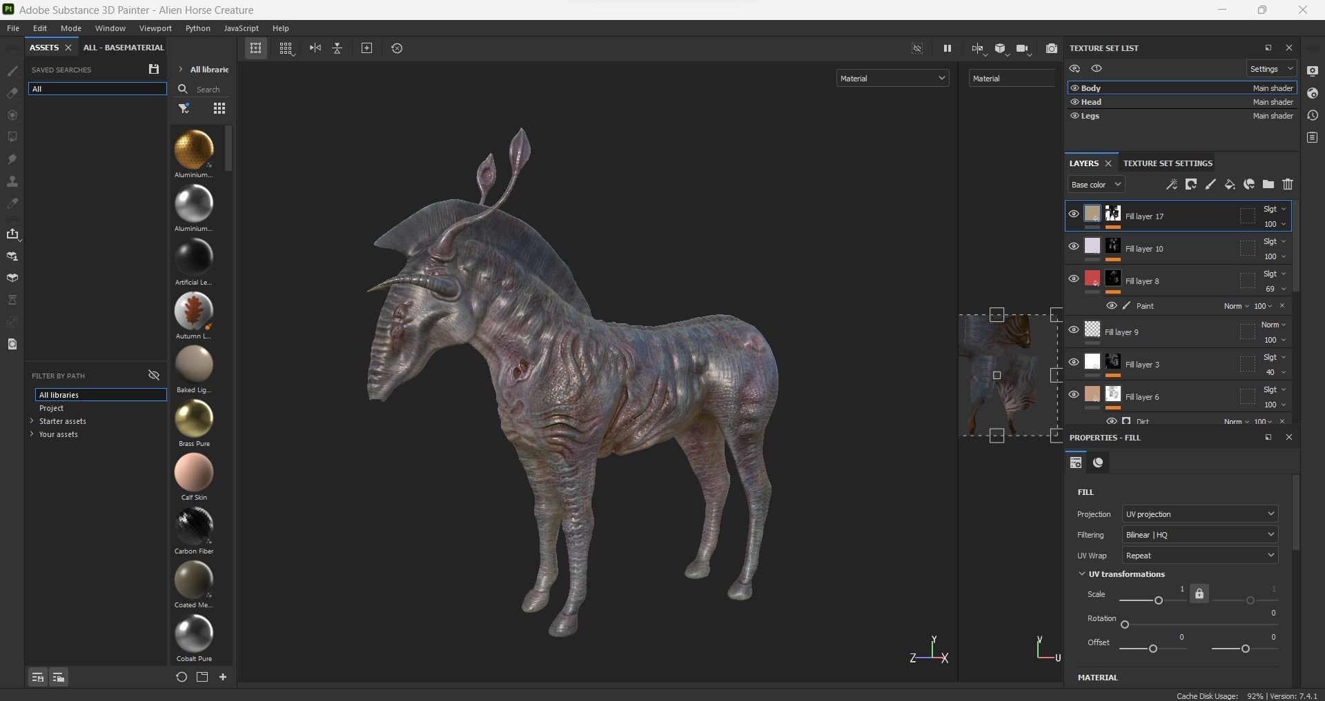 Horse Alien Creature Low-poly 3D model_21