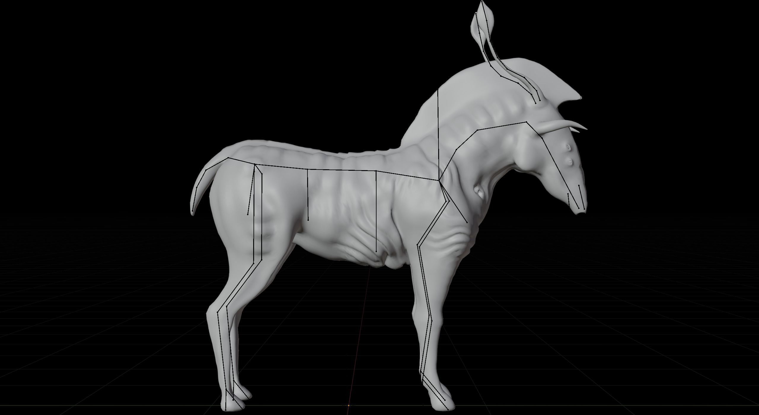 Horse Alien Creature Low-poly 3D model_16
