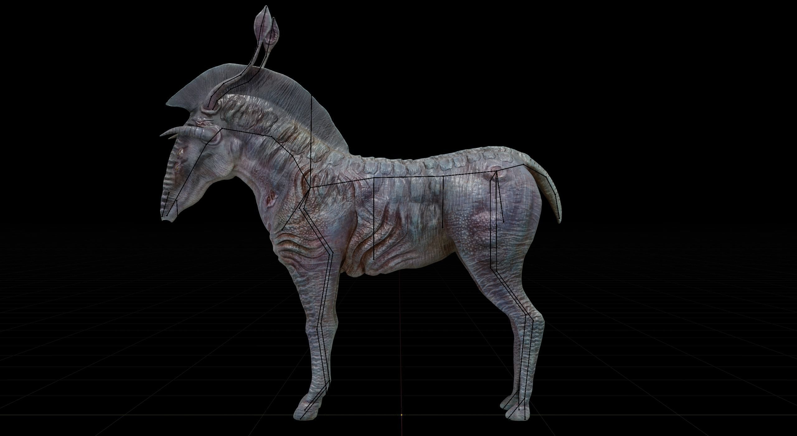 Horse Alien Creature Low-poly 3D model_14