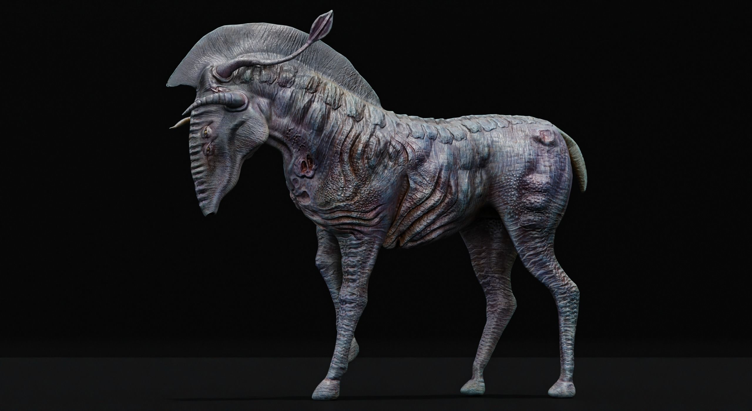 Horse Alien Creature Low-poly 3D model_25