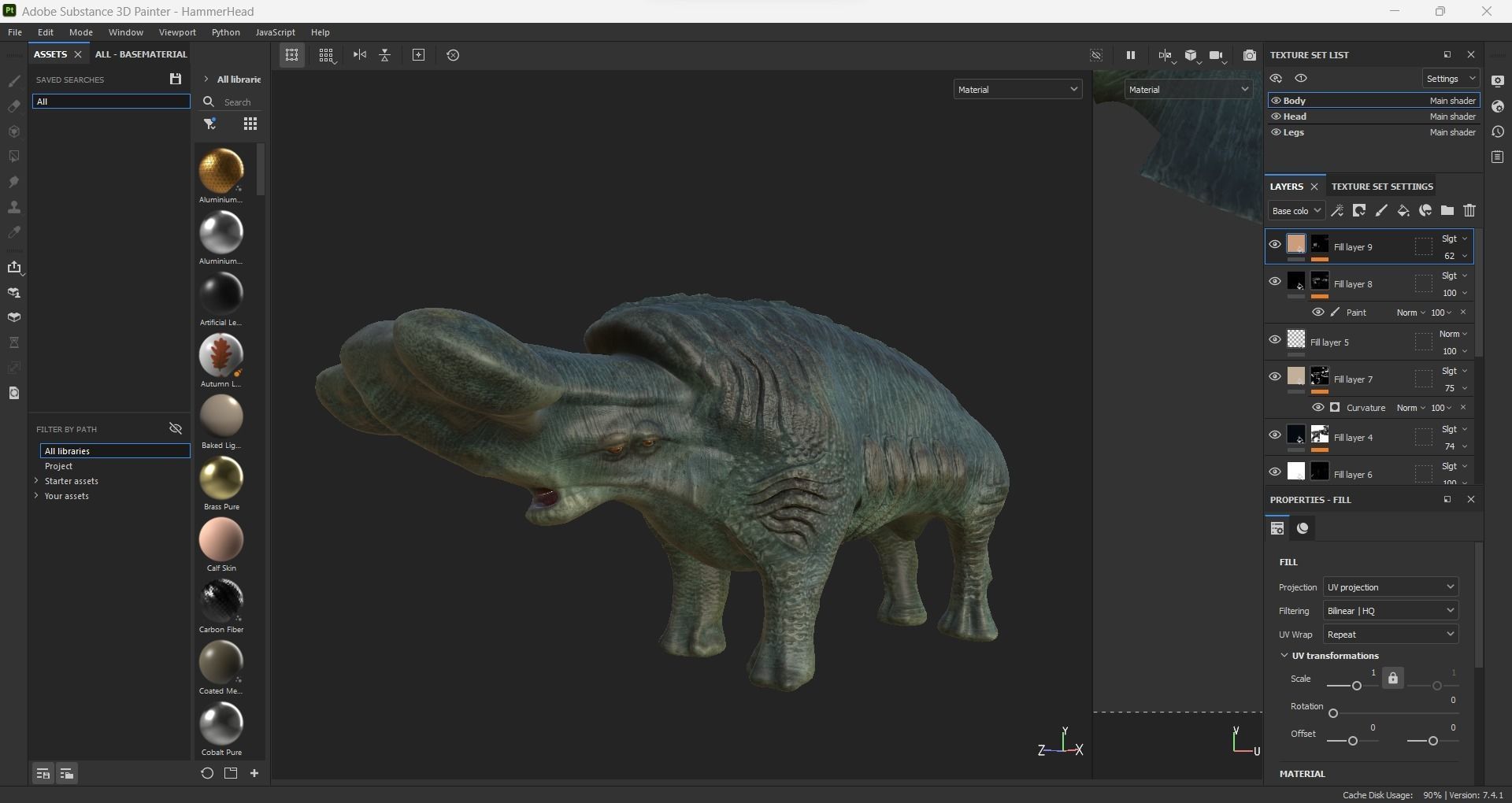 Behemoth Alien Creature Low-poly 3D model_26