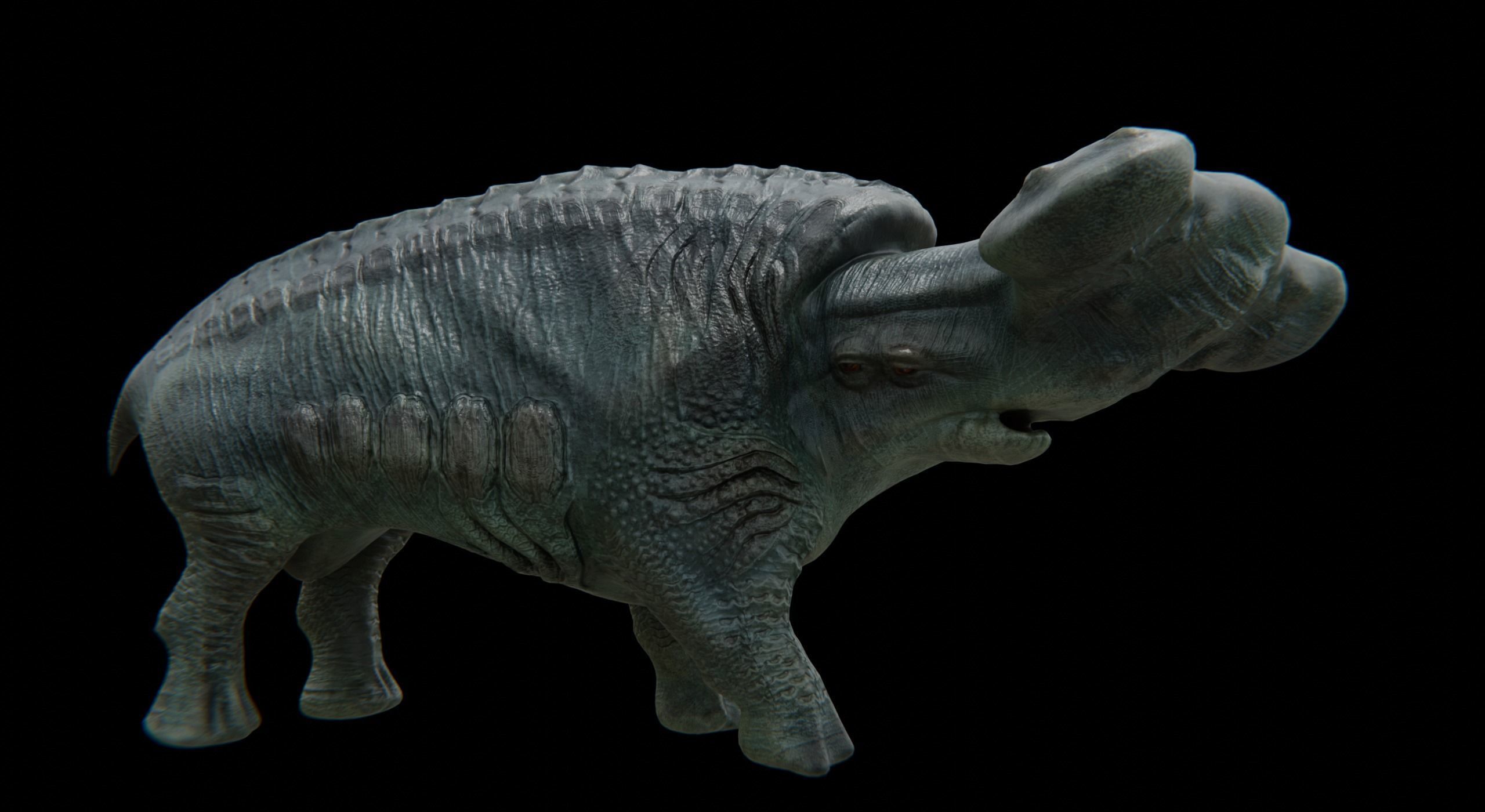 Behemoth Alien Creature Low-poly 3D model_15