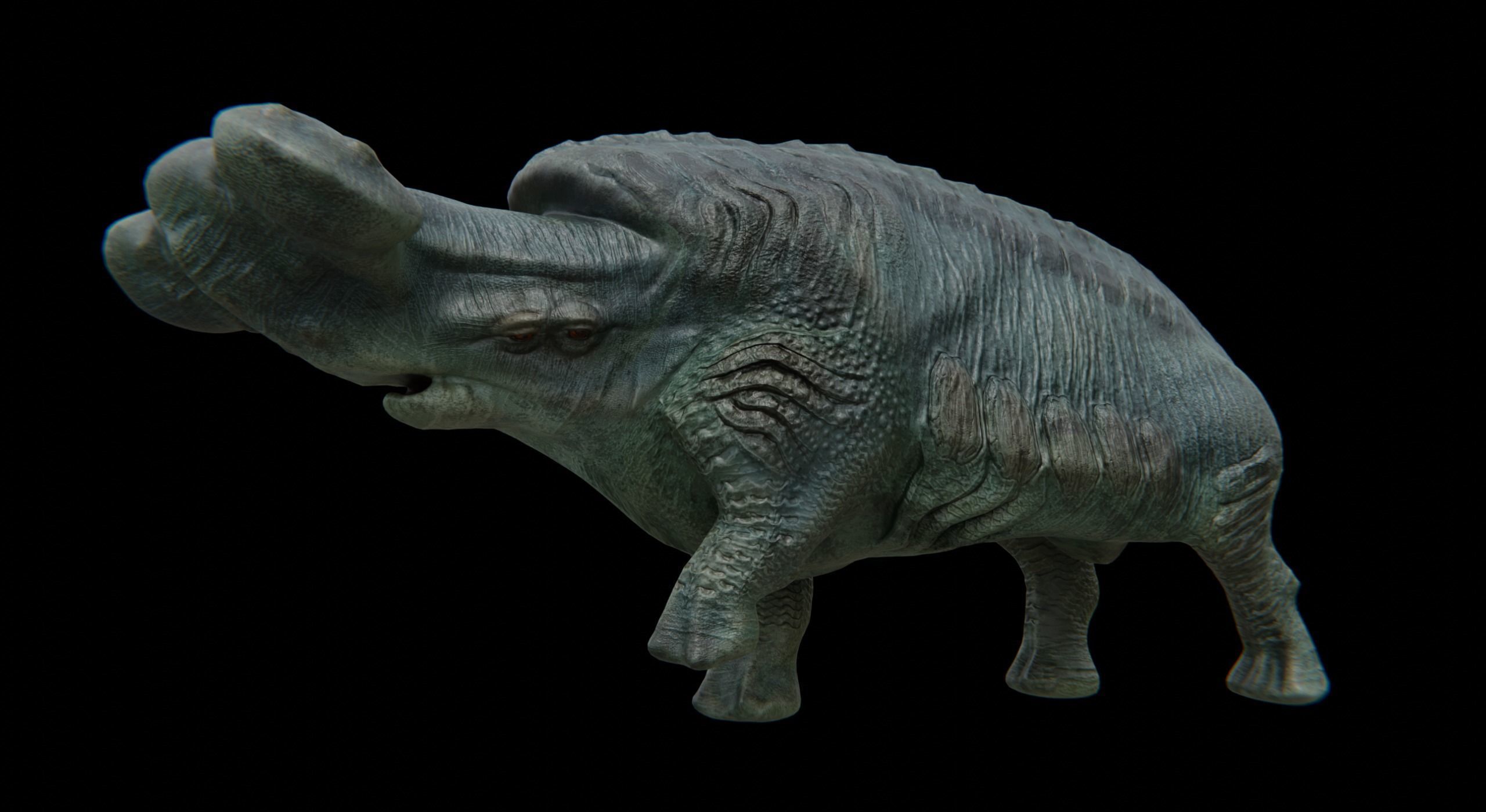 Behemoth Alien Creature Low-poly 3D model_16