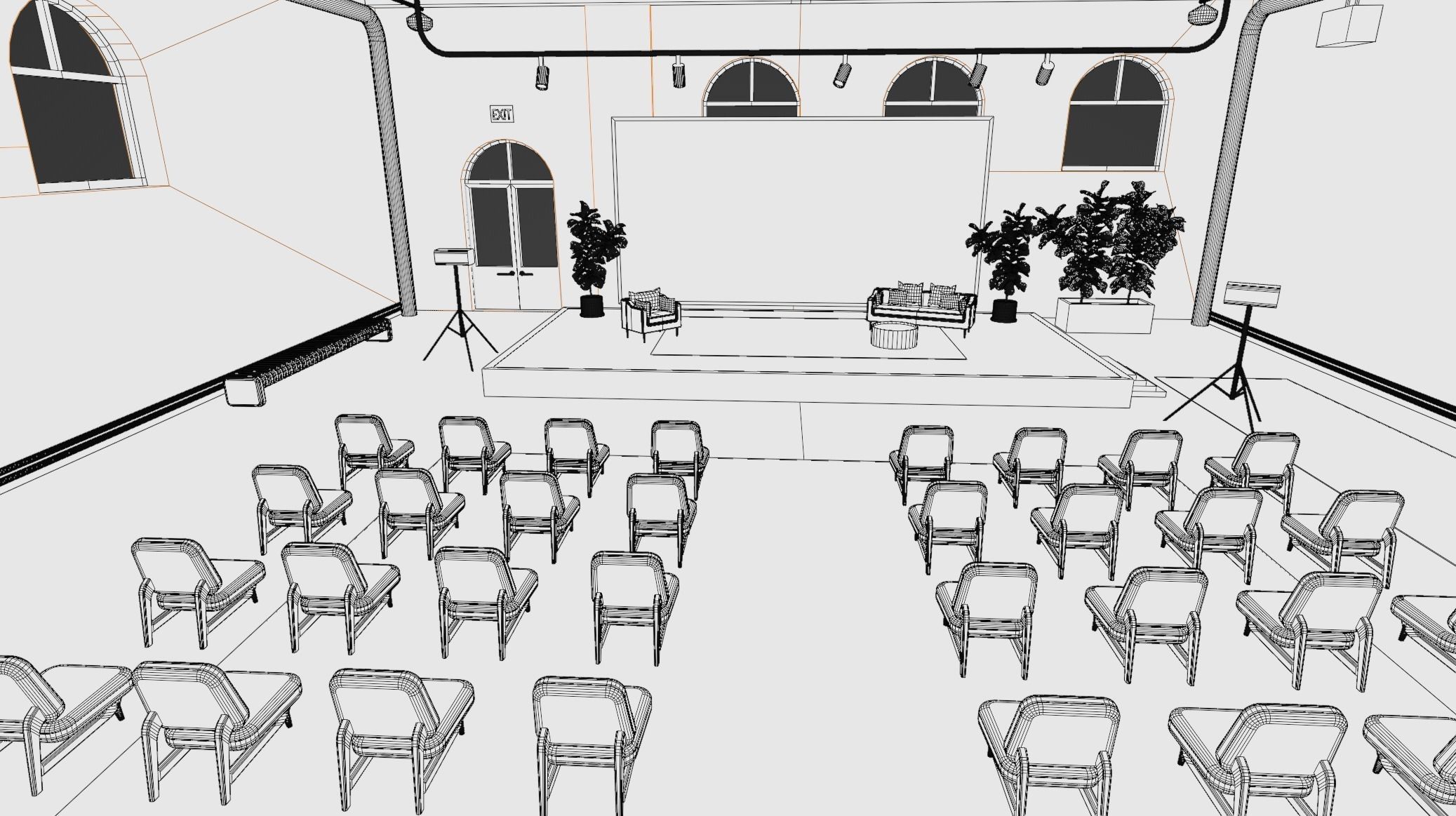 VR Lecture Hall Auditorium 3D model_8