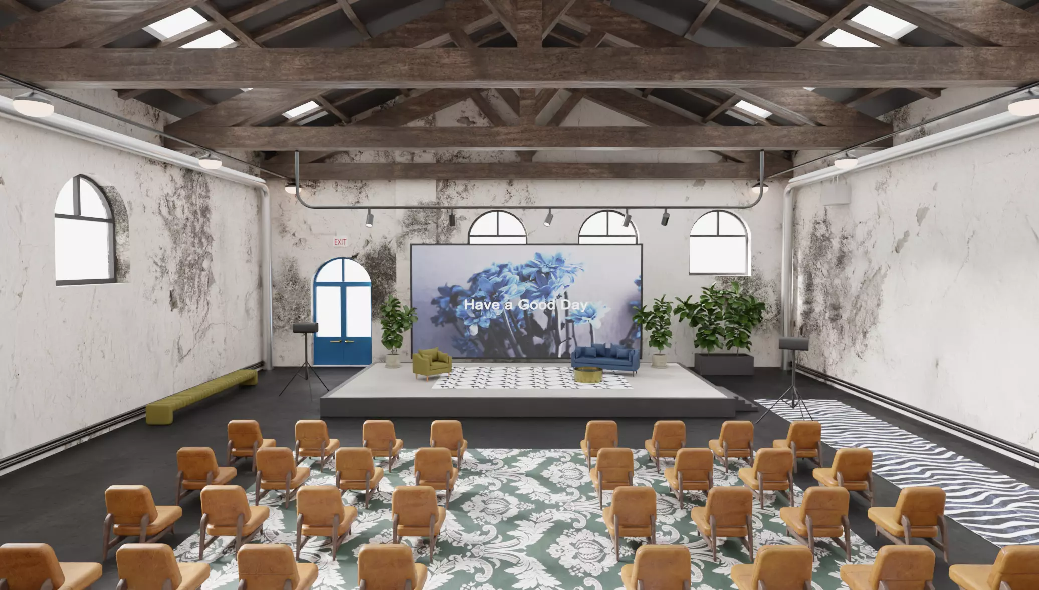 VR Lecture Hall Auditorium 3D model_0