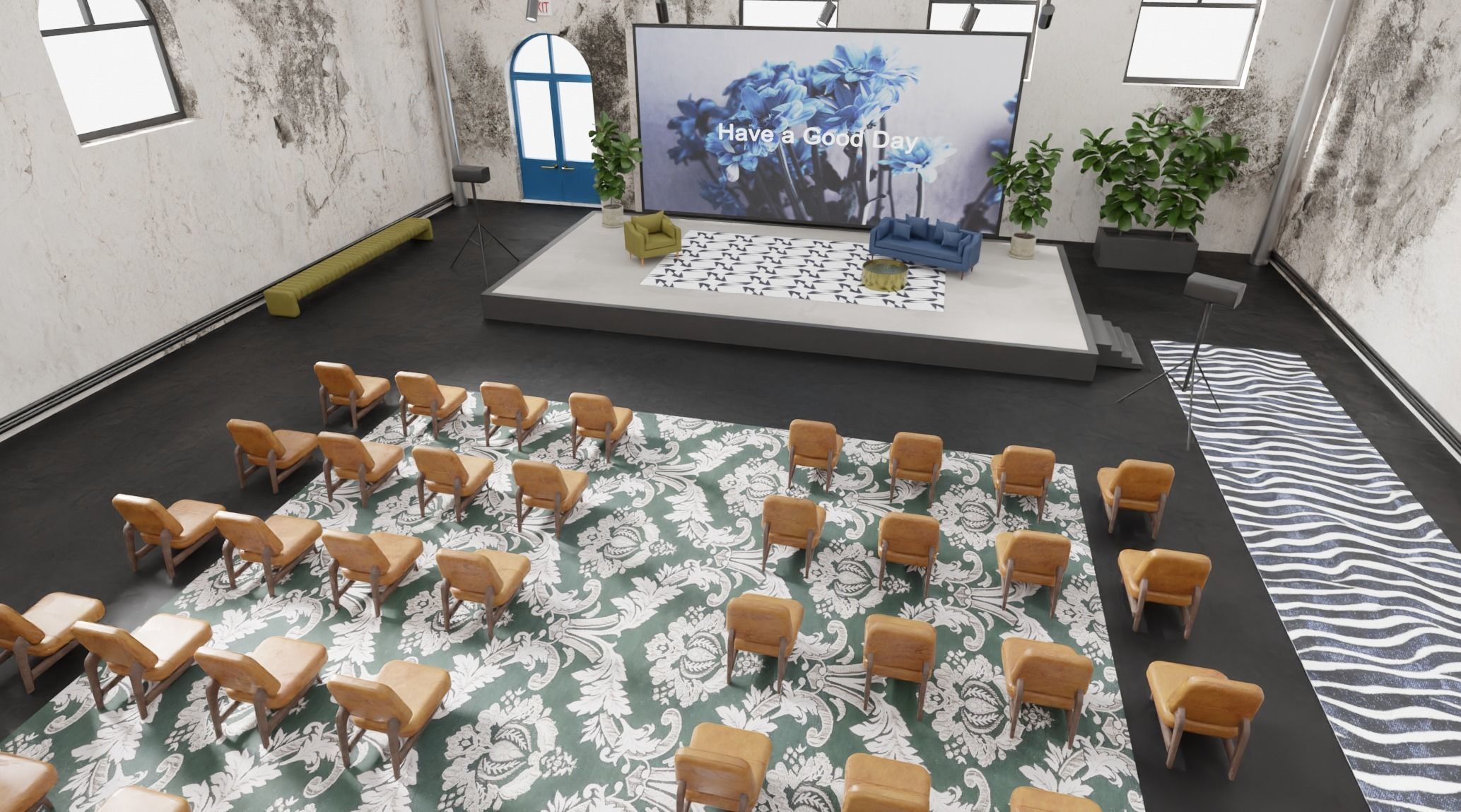 VR Lecture Hall Auditorium 3D model_7