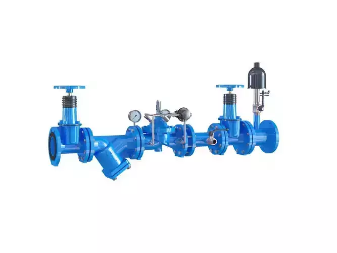 Pump and Pipe Free 3D model
