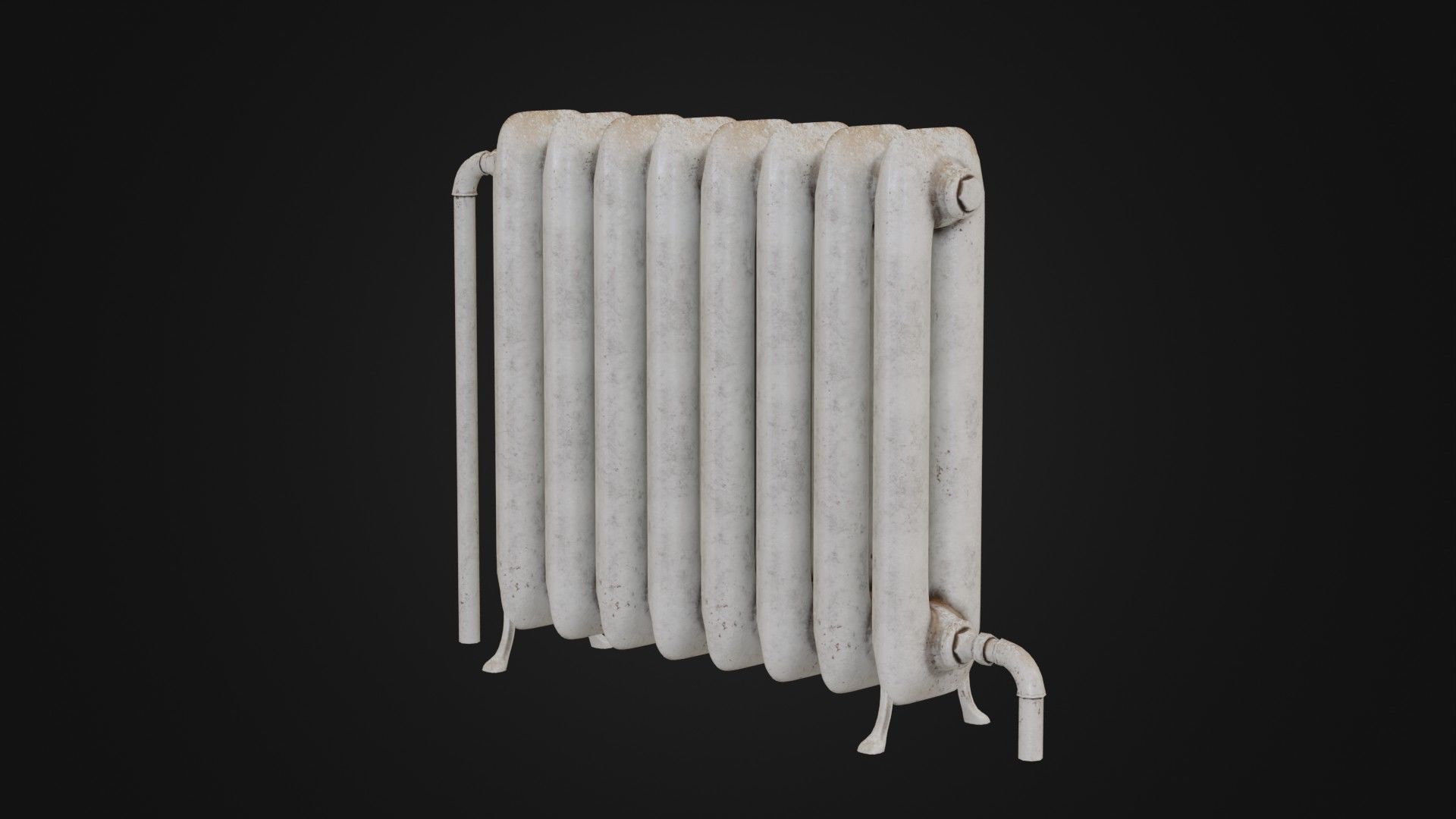 Dirty Soviet Radiator Heater Low-poly 3D model_19