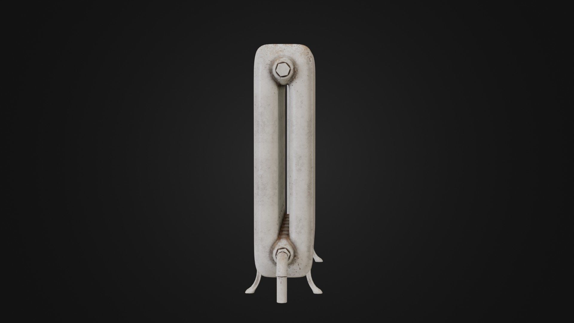 Dirty Soviet Radiator Heater Low-poly 3D model_13