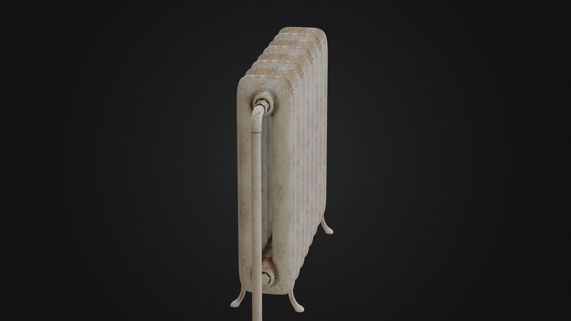 Dirty Soviet Radiator Heater Low-poly 3D model_33
