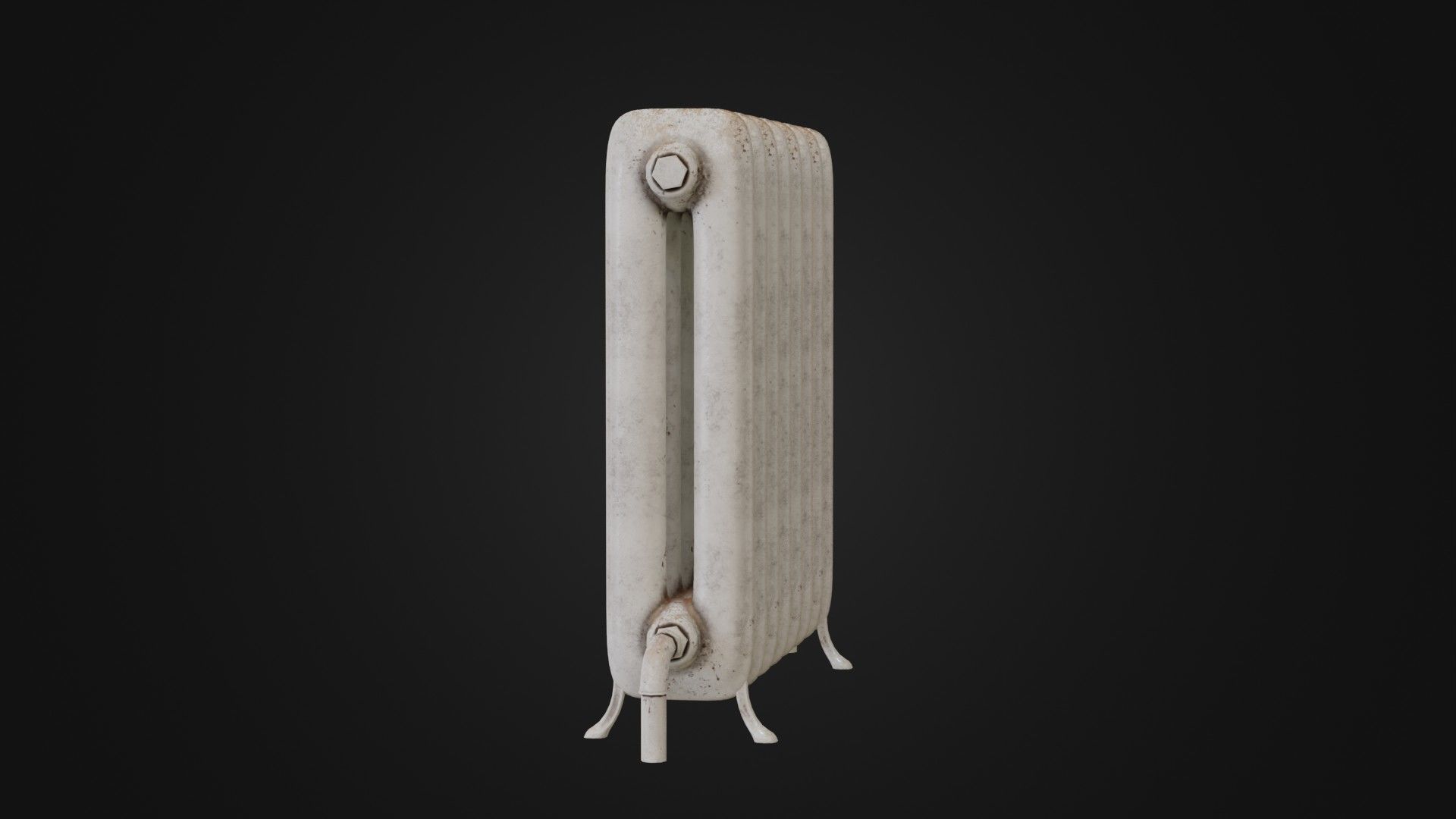 Dirty Soviet Radiator Heater Low-poly 3D model_12