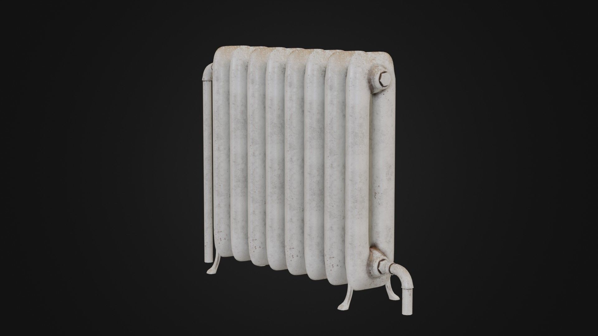 Dirty Soviet Radiator Heater Low-poly 3D model_18