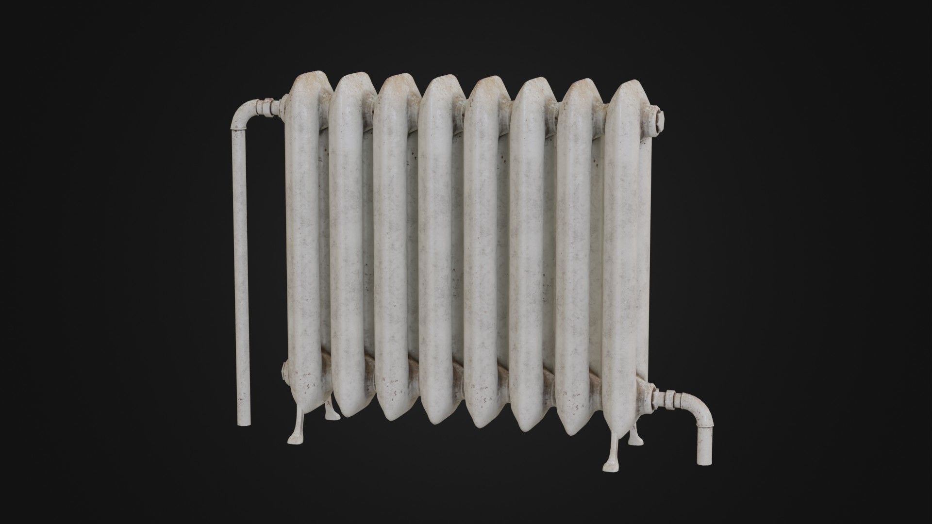 Dirty Soviet Radiator Heater Low-poly 3D model_22