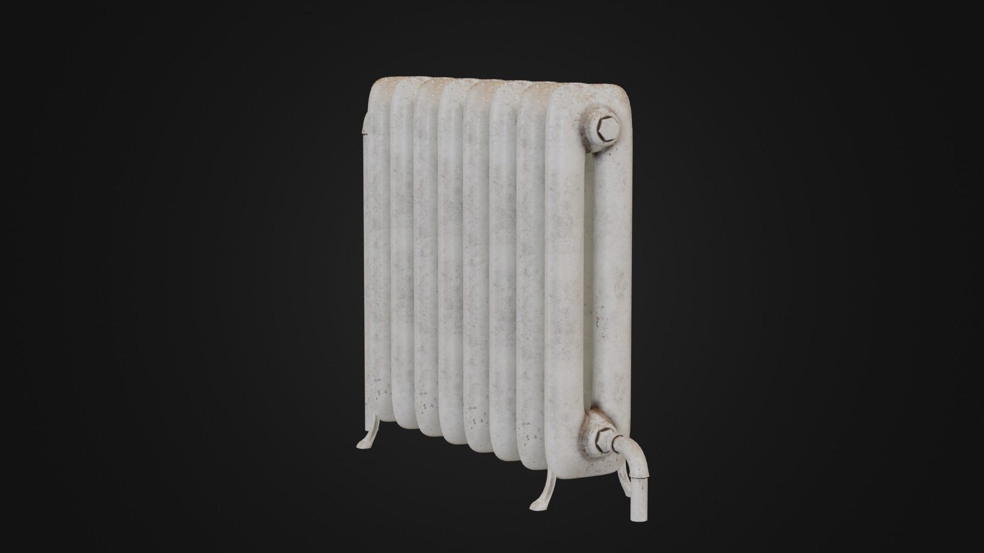 Dirty Soviet Radiator Heater Low-poly 3D model_17