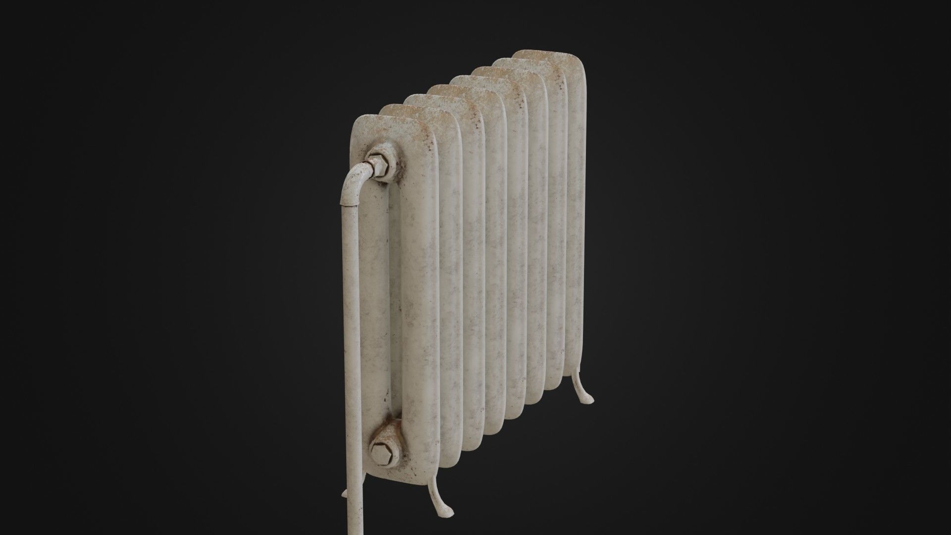 Dirty Soviet Radiator Heater Low-poly 3D model_31