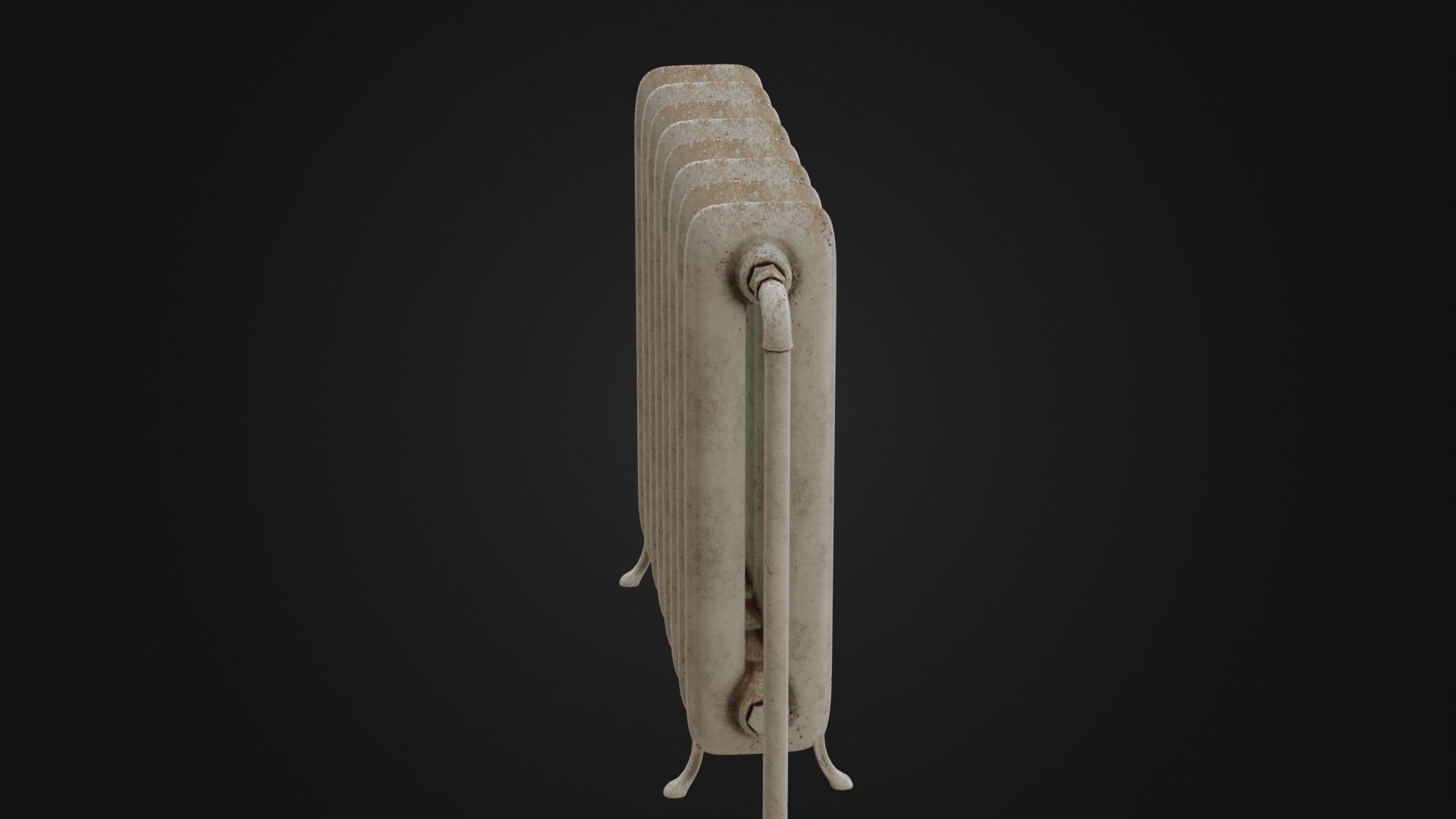 Dirty Soviet Radiator Heater Low-poly 3D model_35