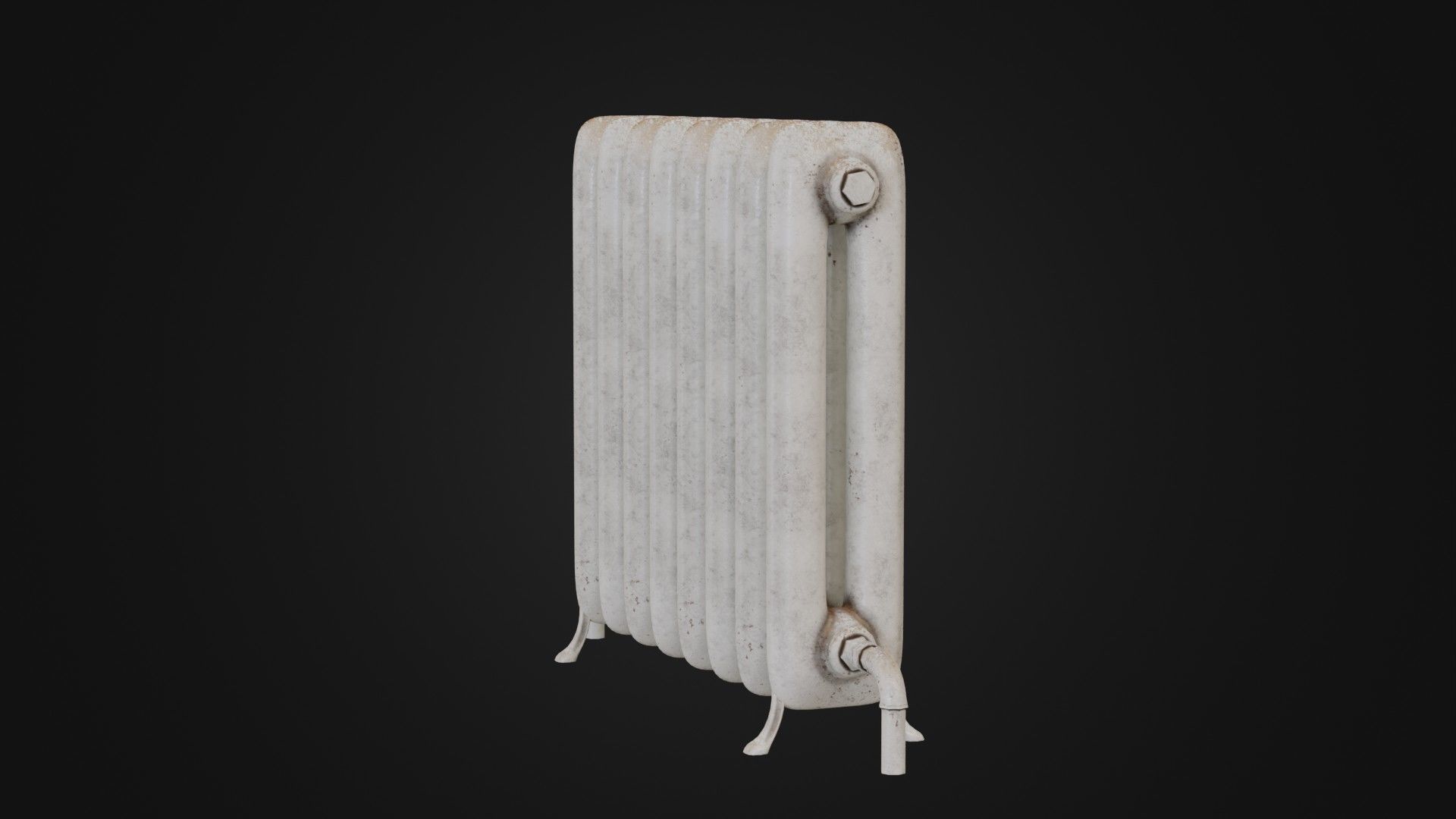 Dirty Soviet Radiator Heater Low-poly 3D model_16