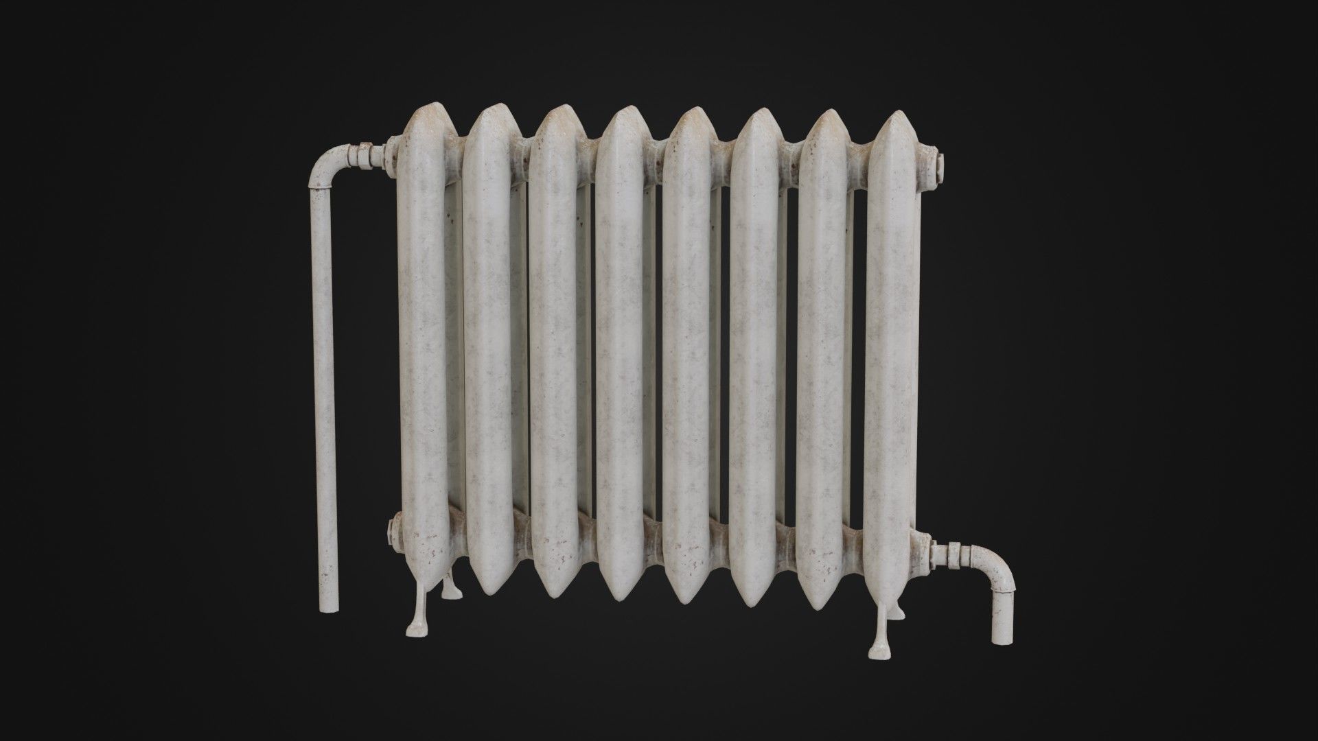 Dirty Soviet Radiator Heater Low-poly 3D model_23