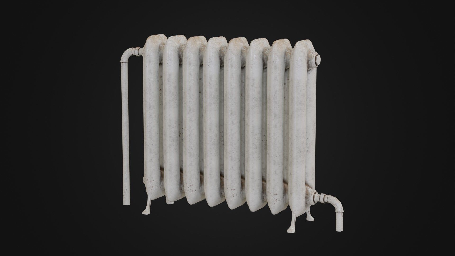 Dirty Soviet Radiator Heater Low-poly 3D model_21
