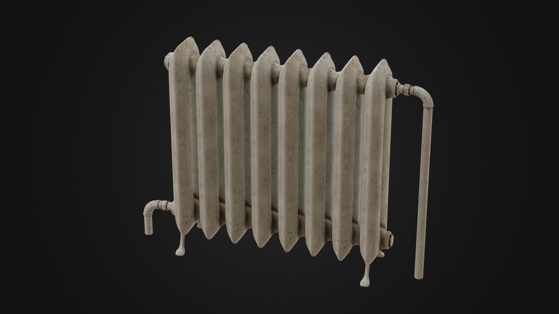 Dirty Soviet Radiator Heater Low-poly 3D model_43