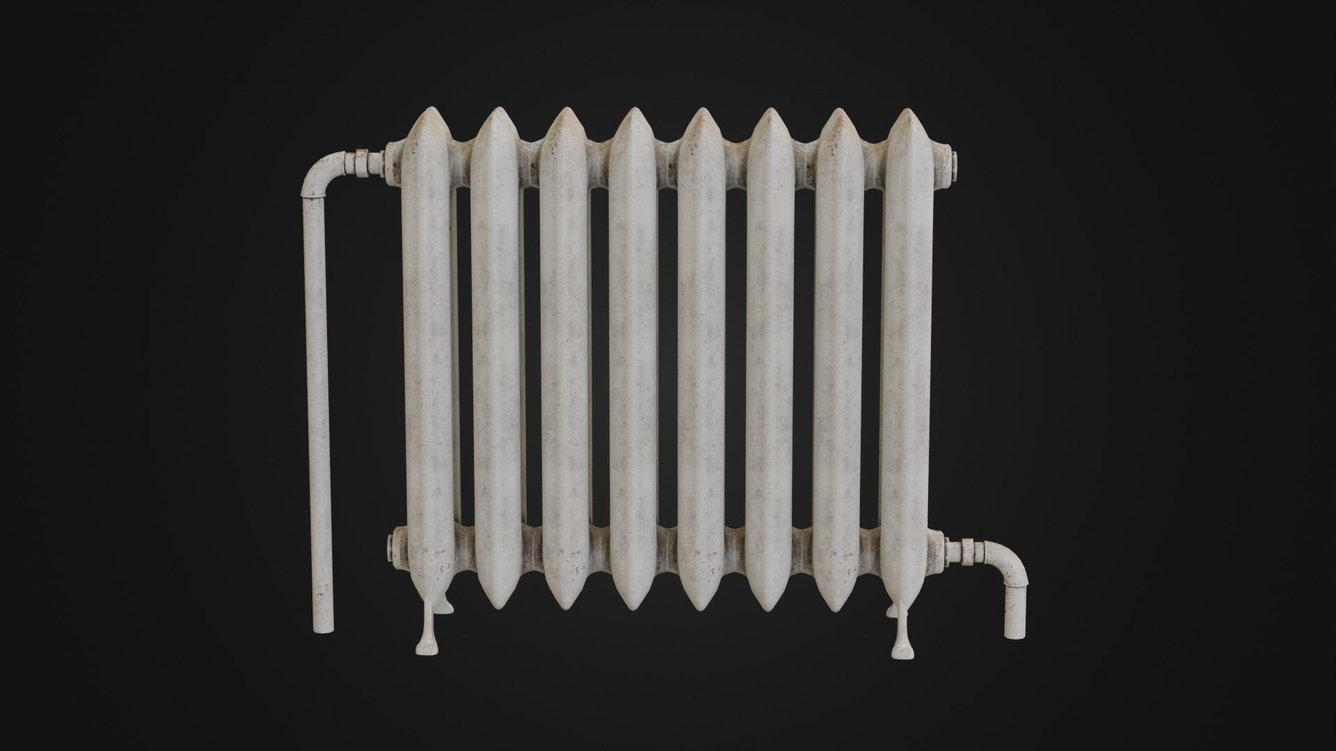 Dirty Soviet Radiator Heater Low-poly 3D model_24