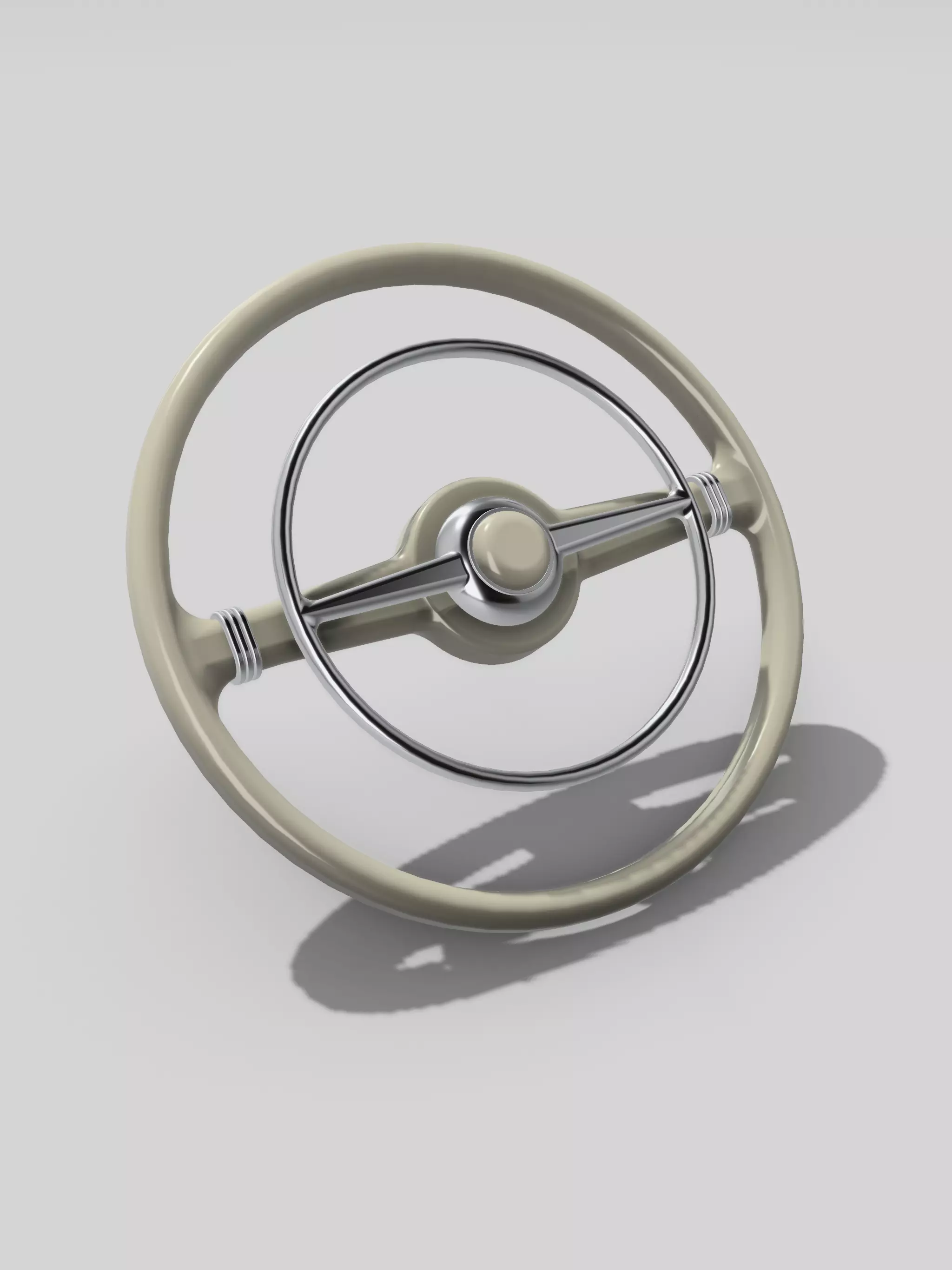 1946 Ford Deluxe Steering Wheel 2 piece 3D print model