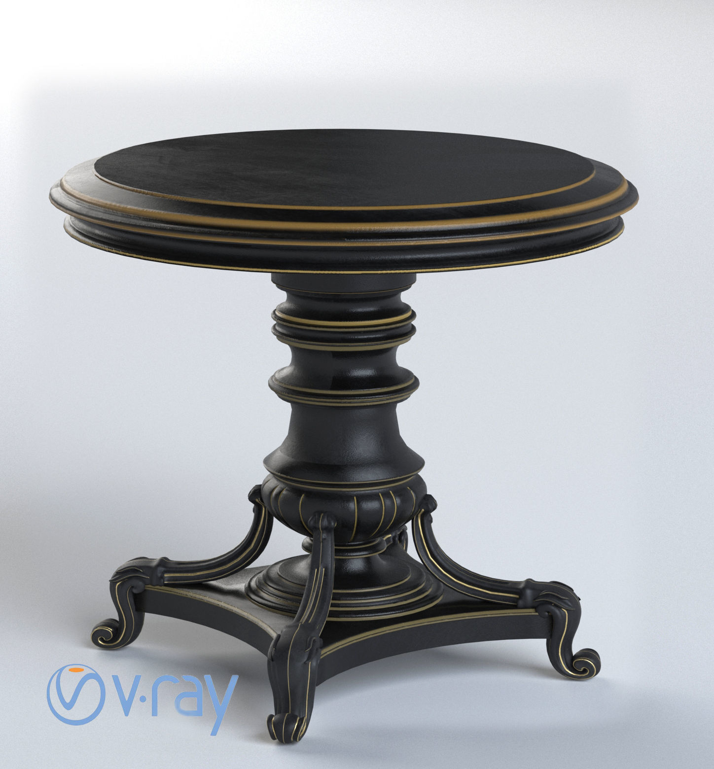Decorative Set Statue and Table  Low-poly 3D model_31