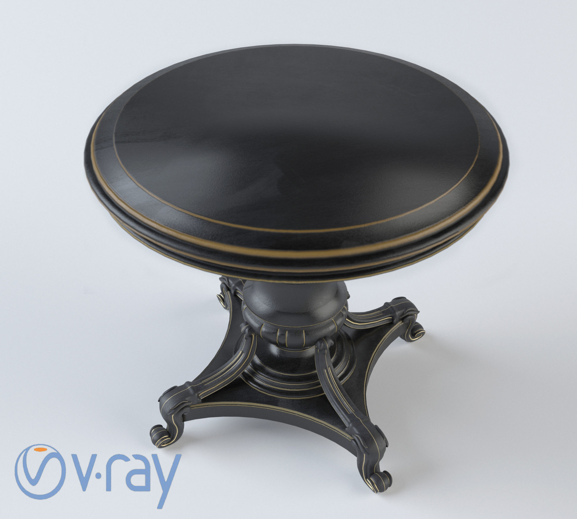 Decorative Set Statue and Table  Low-poly 3D model_33