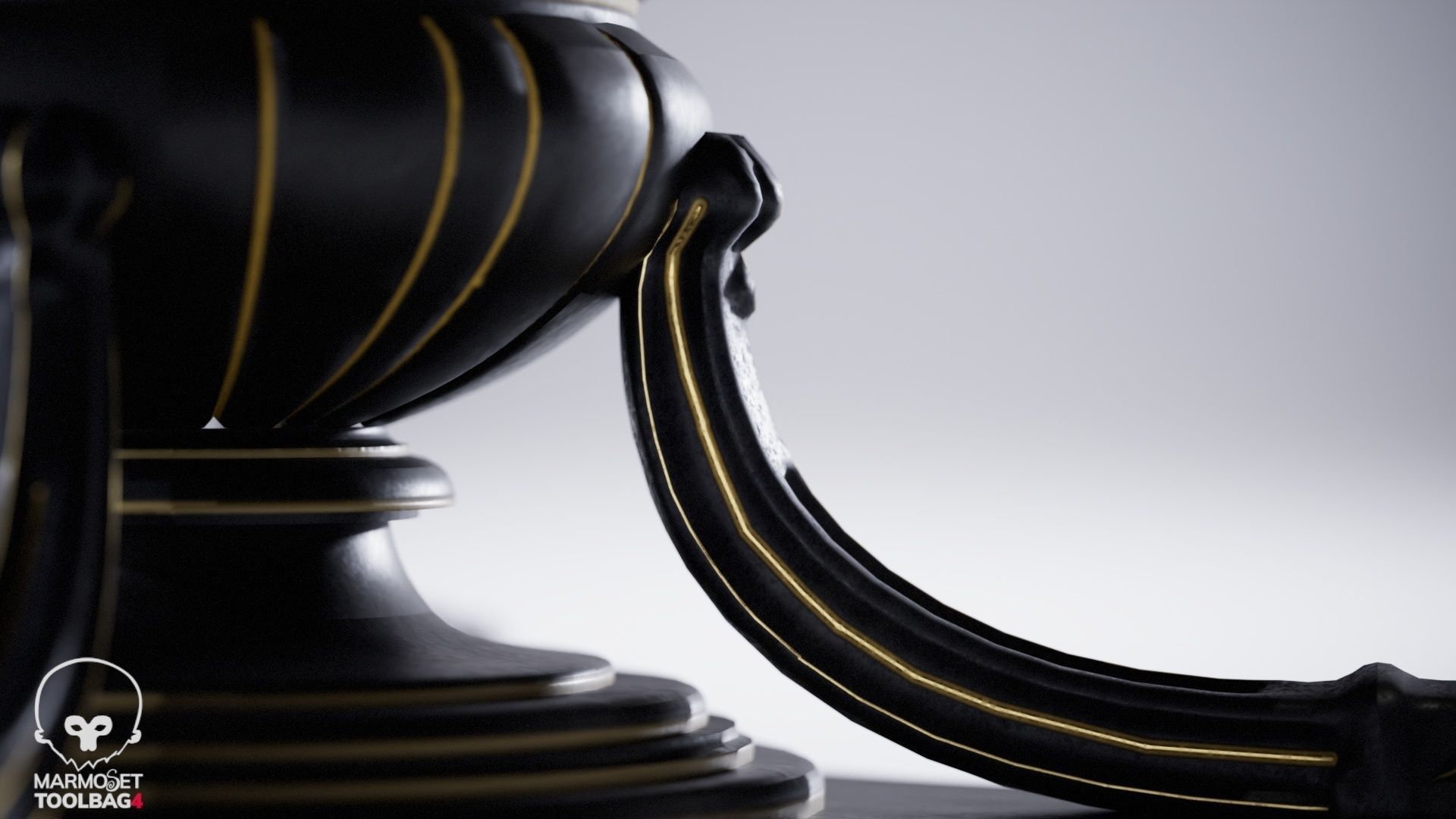 Decorative Set Statue and Table  Low-poly 3D model_27