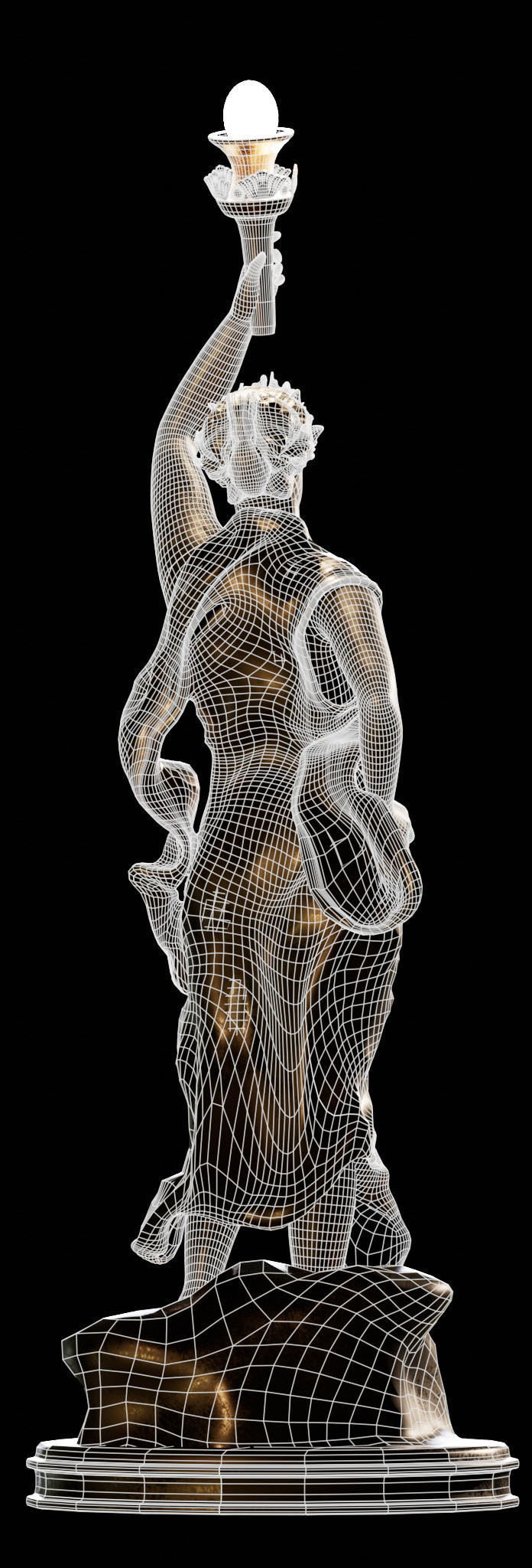 Decorative Set Statue and Table  Low-poly 3D model_18