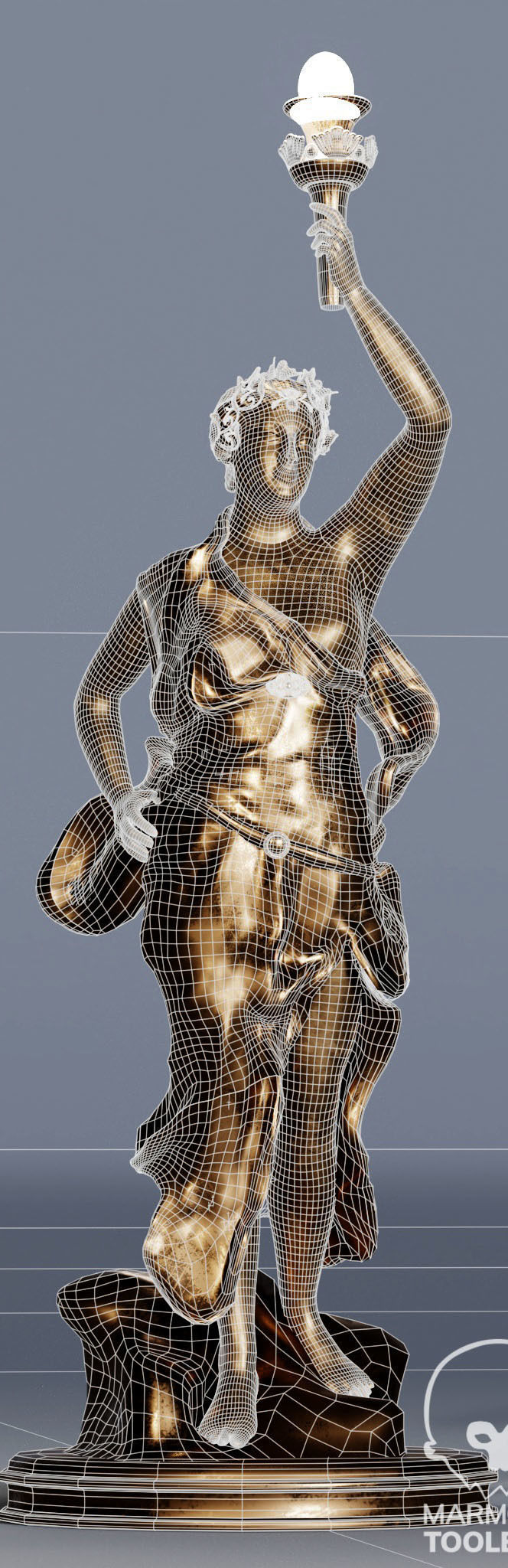 Decorative Set Statue and Table  Low-poly 3D model_16