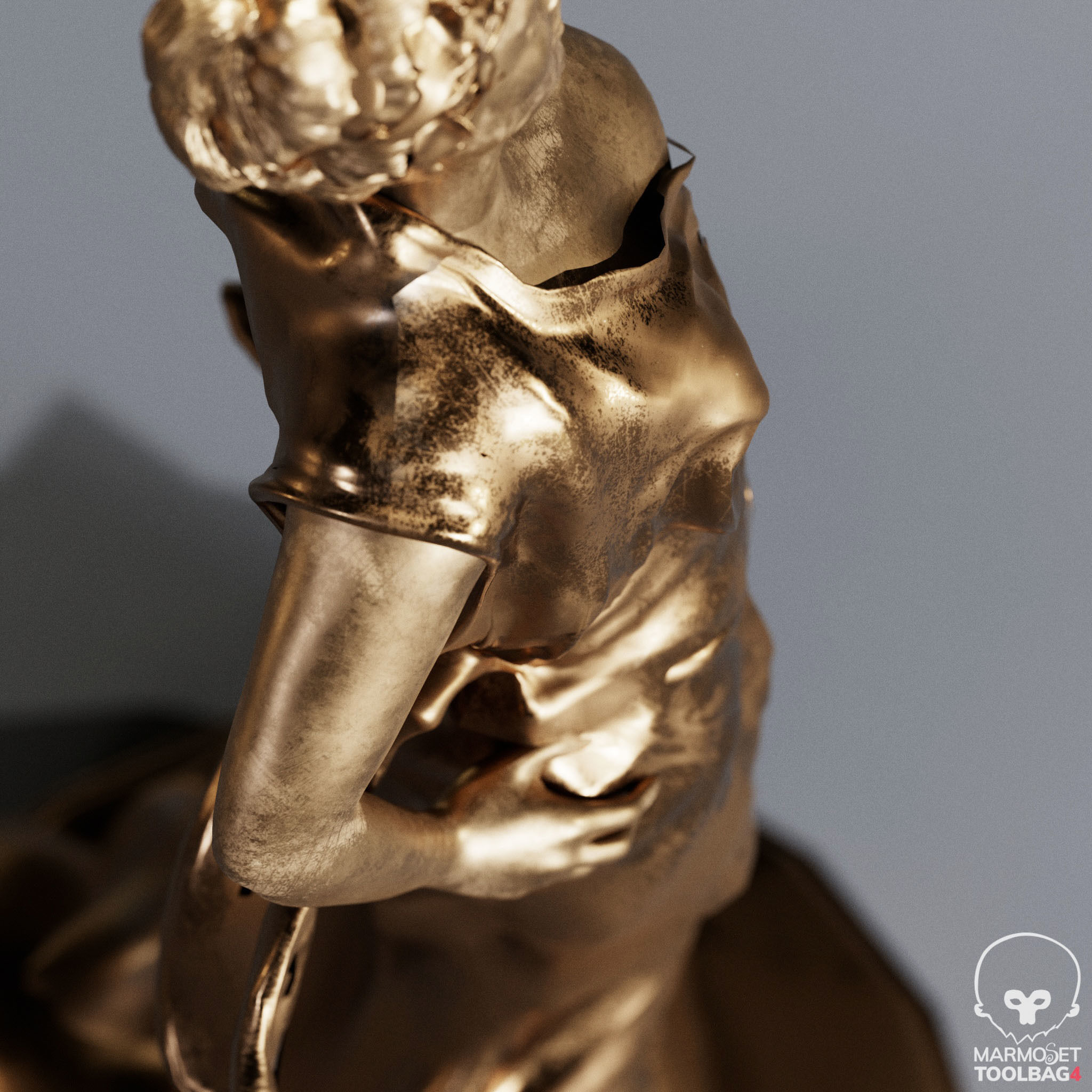 Decorative Set Statue and Table  Low-poly 3D model_15