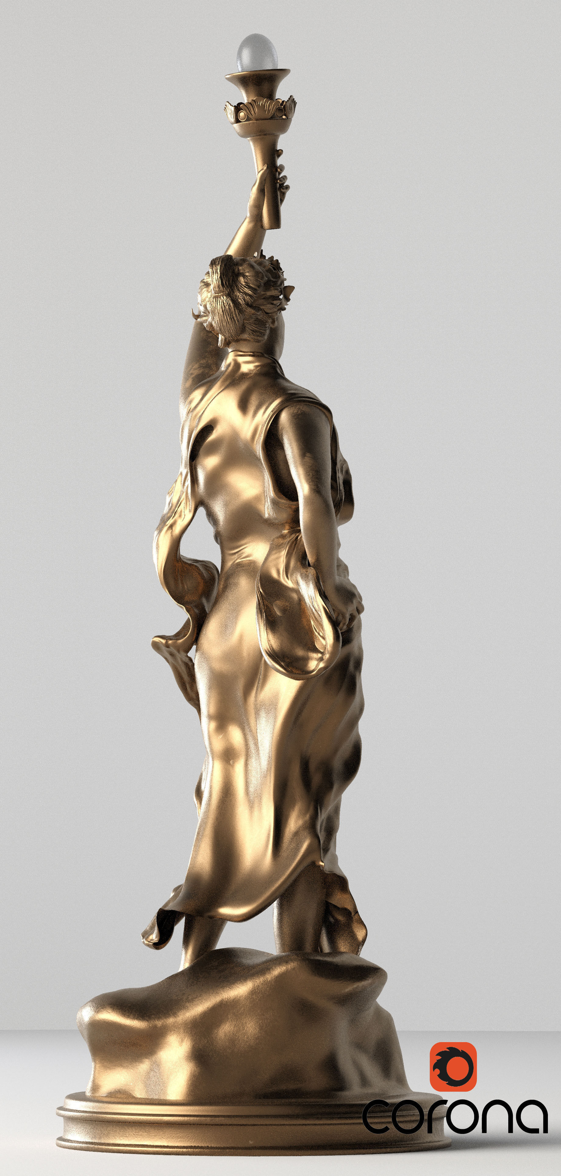 Decorative Set Statue and Table  Low-poly 3D model_6