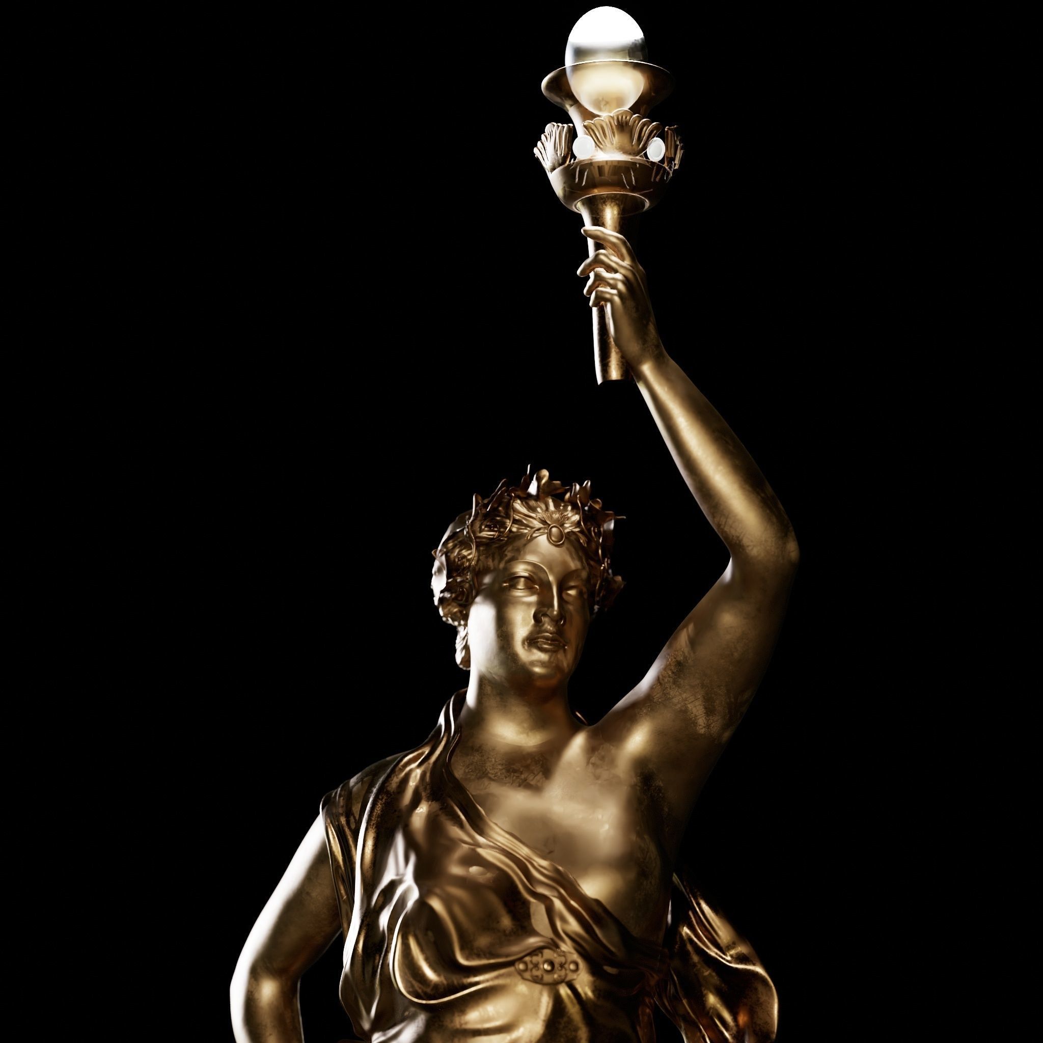 Decorative Set Statue and Table  Low-poly 3D model_13