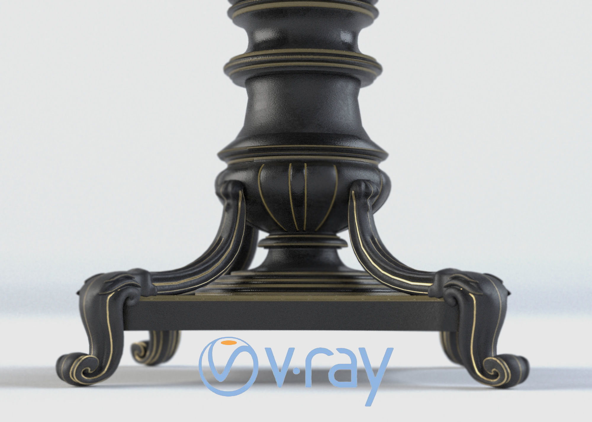 Decorative Set Statue and Table  Low-poly 3D model_30