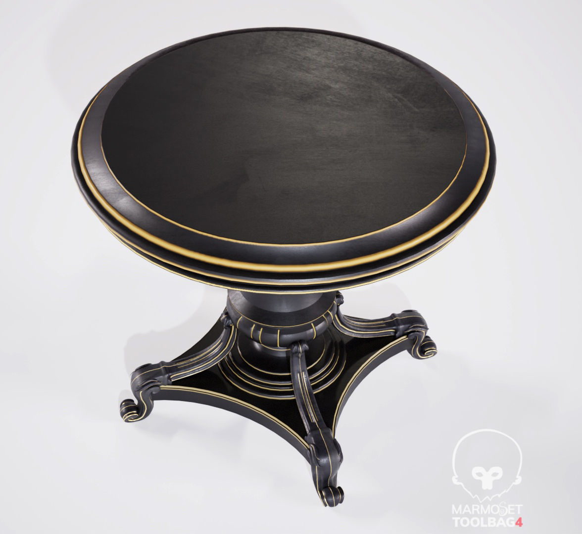 Decorative Set Statue and Table  Low-poly 3D model_29