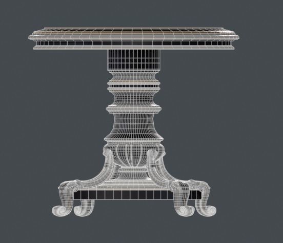 Decorative Set Statue and Table  Low-poly 3D model_34