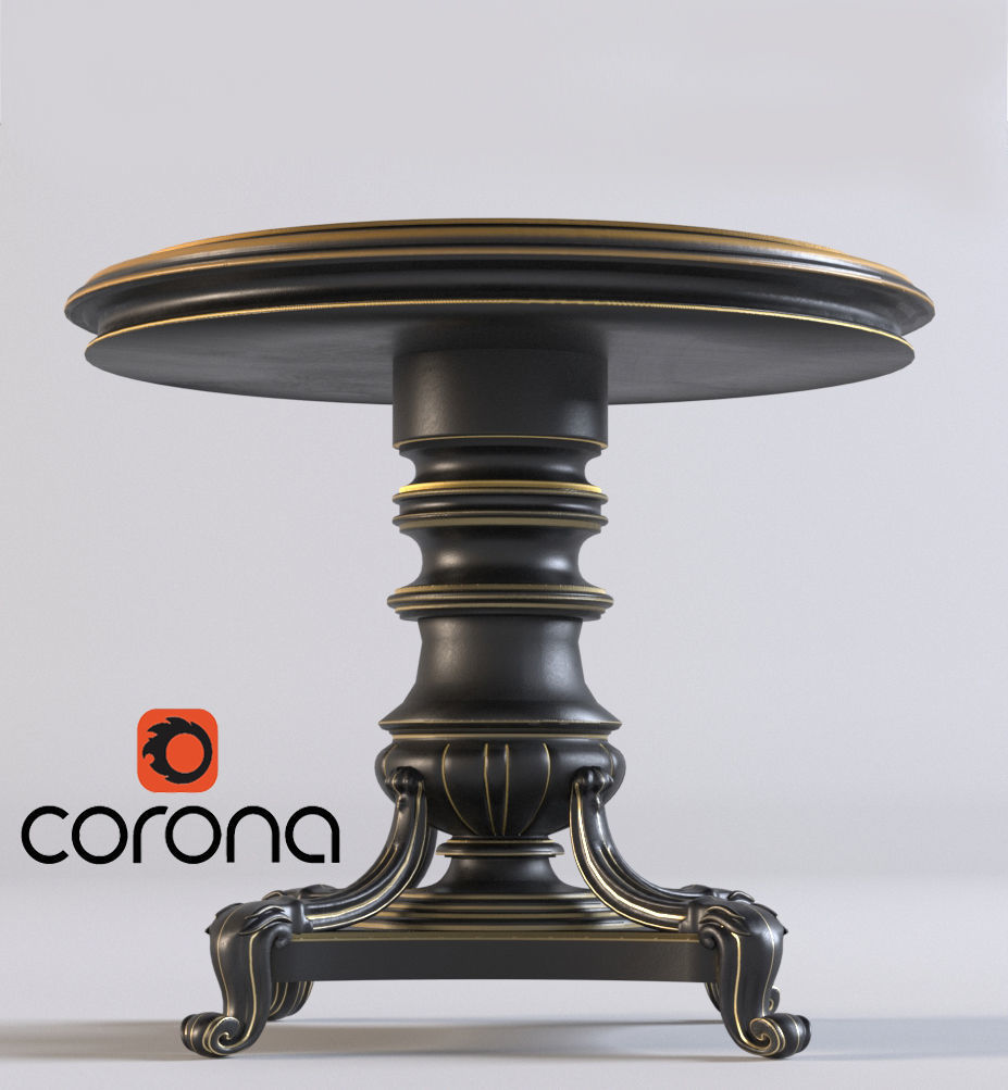 Decorative Set Statue and Table  Low-poly 3D model_22