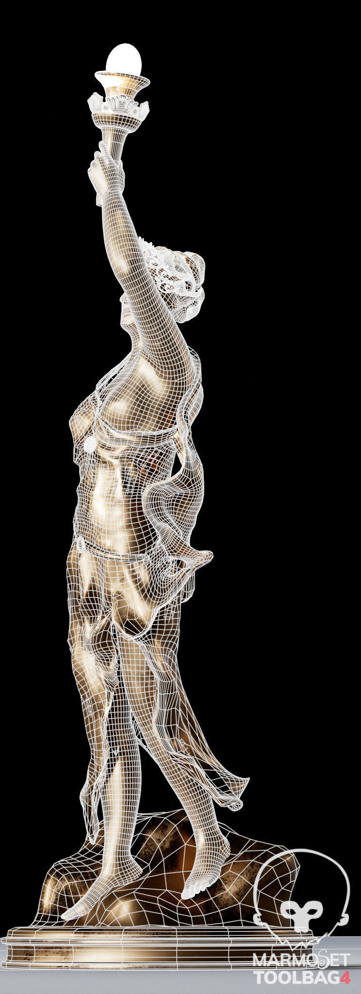 Decorative Set Statue and Table  Low-poly 3D model_17