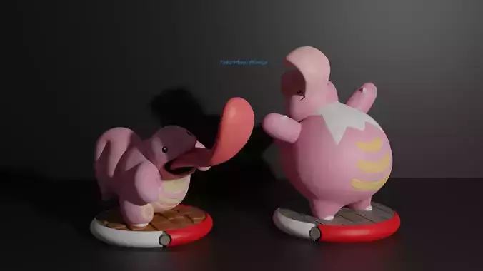 Lickitung and Lickilicky pokemon 3D print model