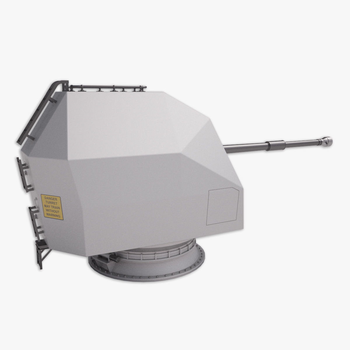 Mark 8 naval gun 3D model 3D model_3