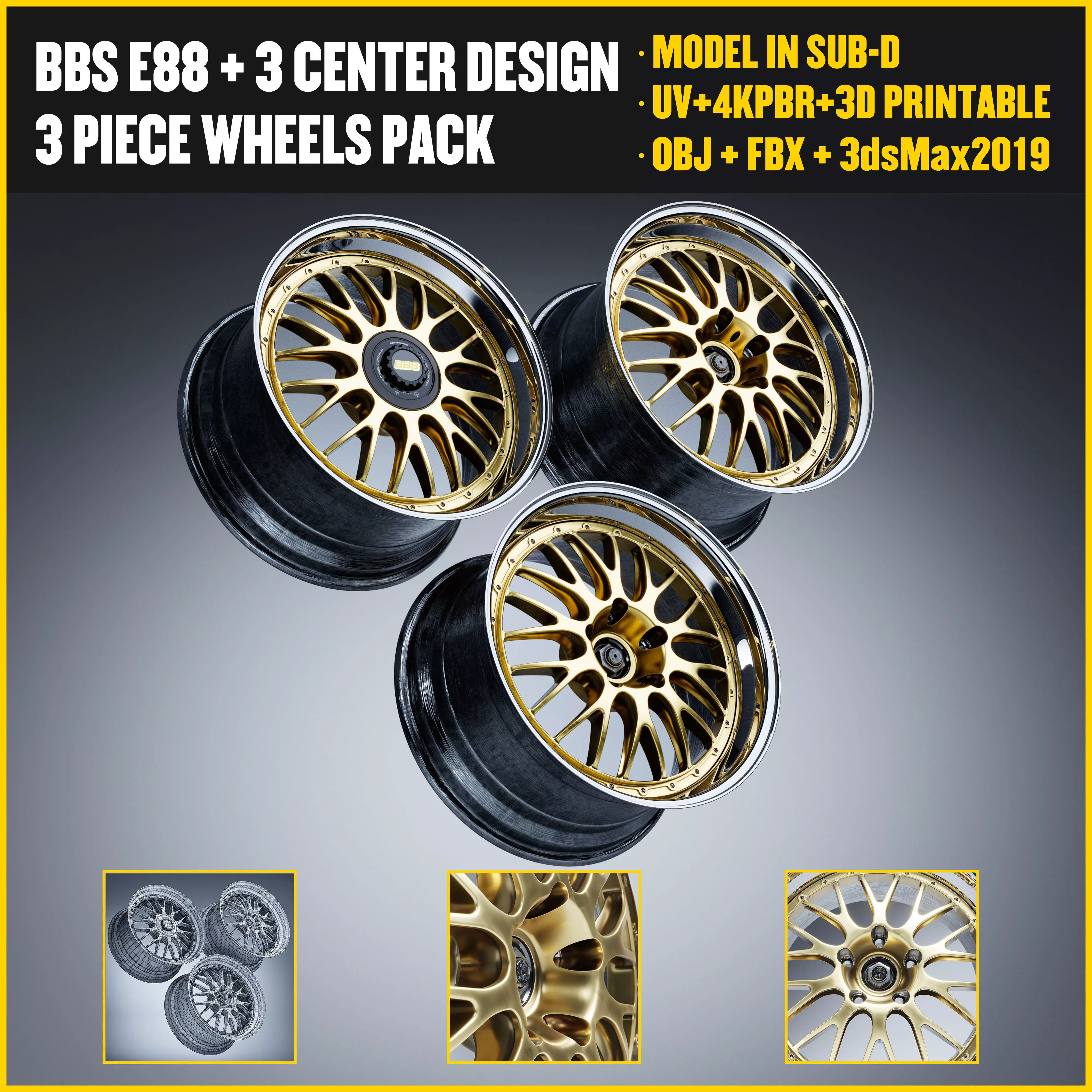 BBS E88 3in1 Low-poly 3D model