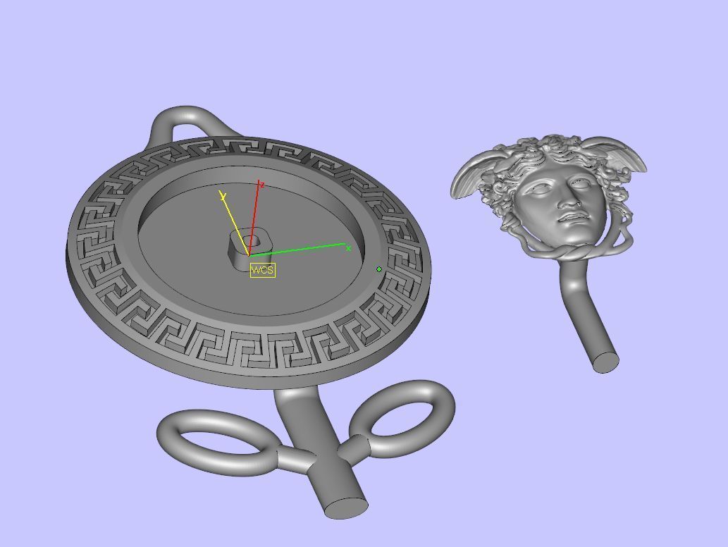 Medusa pendant 22 mm 3D print model_8