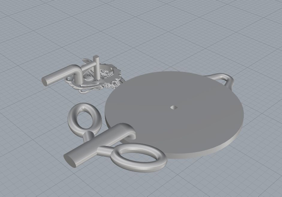 Medusa pendant 22 mm 3D print model_6