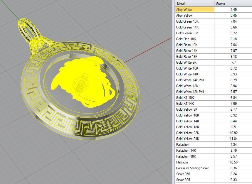Medusa pendant 22 mm 3D print model_2