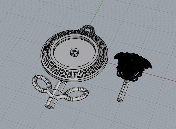 Medusa pendant 22 mm 3D print model_5