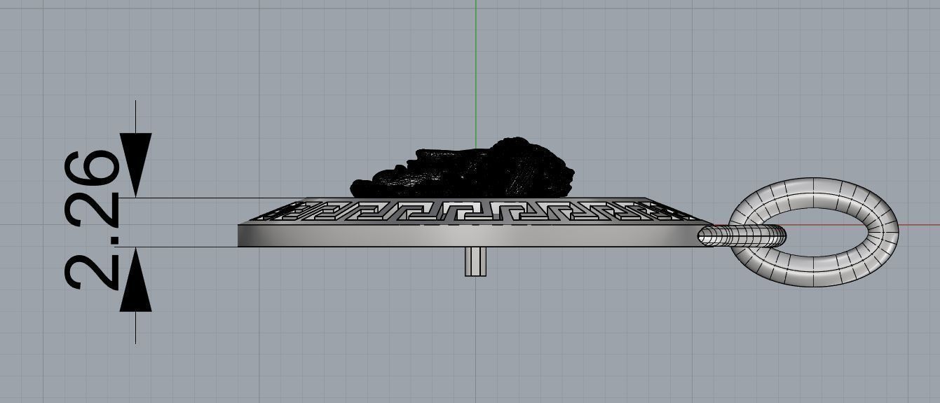 Medusa pendant 22 mm 3D print model_7