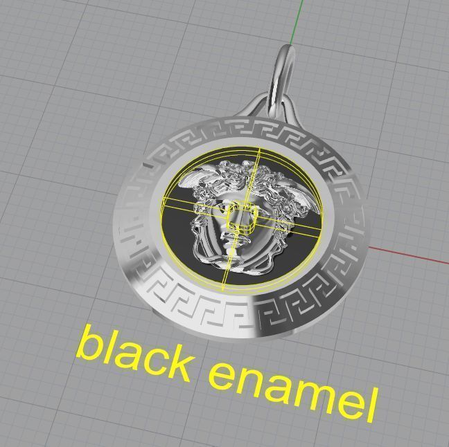 Medusa pendant 22 mm 3D print model_3