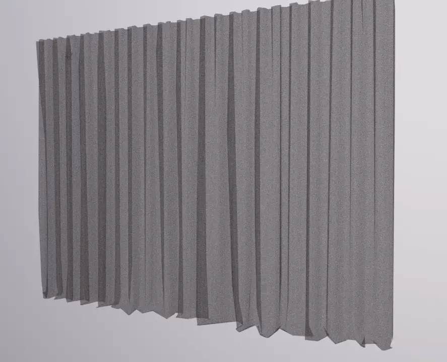 Drapery transparent Low-poly 3D model_0